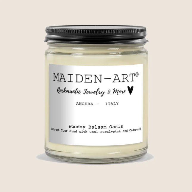 Bougie artisanale – Oasis baume boisé de qualité supérieure